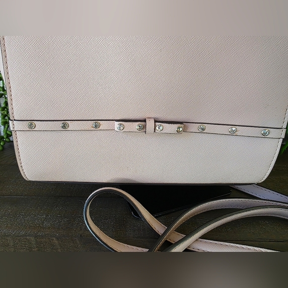 Kate Spade Small Hadlee Laurel Way Jeweled Leather Tote-Crossbody In Warm Vellum - Picture 4 of 15